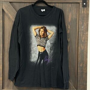 Vintage 1990’s Men’s Shania Twain Long Sleeve Concert‎ T-Shirt Black Size XL